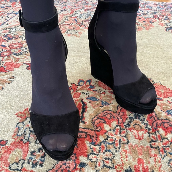 Paul Andrew Suede Platform Open Wedges - Picture 9 of 9